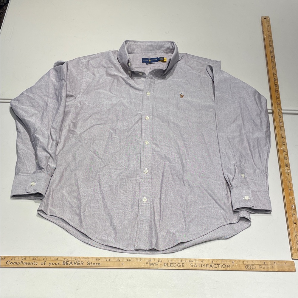 Ralph Lauren Boys size large classic fit, Merlot Oxford Cloth Button Down Shirt